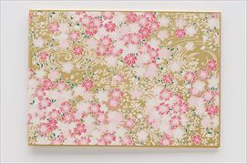 DS0006 友禅千代紙二つ折りミニ色紙桃桜・封筒付き
